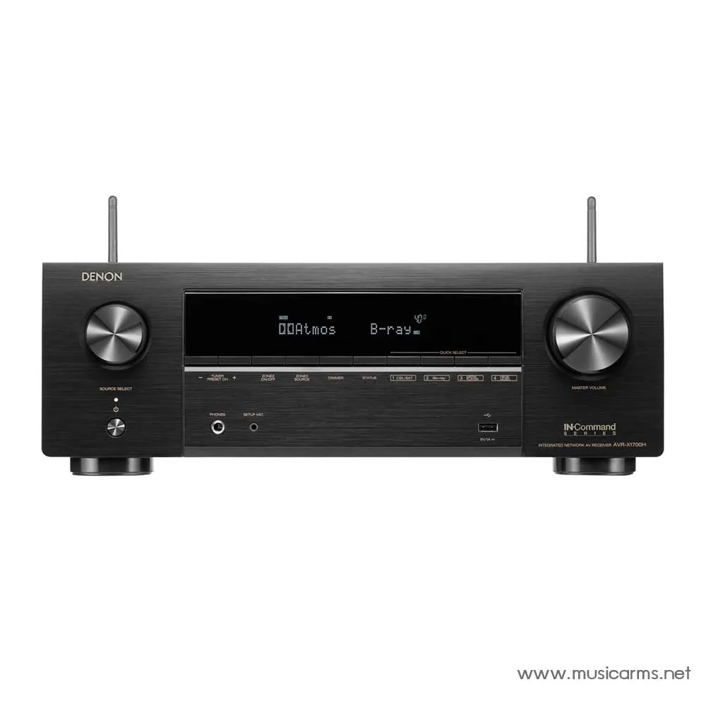 Denon AVR-X1700H 8K AV RECEIVER 7.2 ชาแนล 80 วัตต์ต่อชาแนล พร้อมระบบสั่งการด้วยเสียง, ระบบเสียง 3D และ HEOS ในตัว/